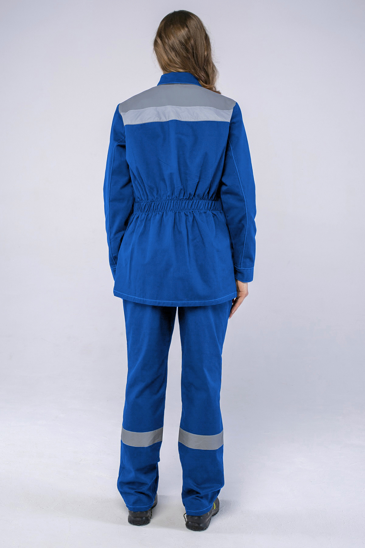 Костюм женский Смена (тк.Саржа,250) брюки, васильковый/серый