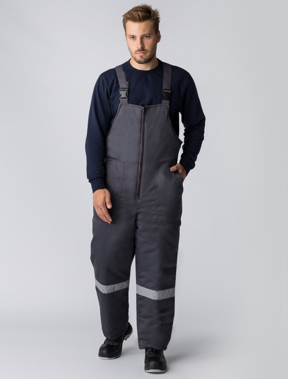 Костюм зимний Партнер NEW (тк.Смесовая,210) п/к, т.серый/красный